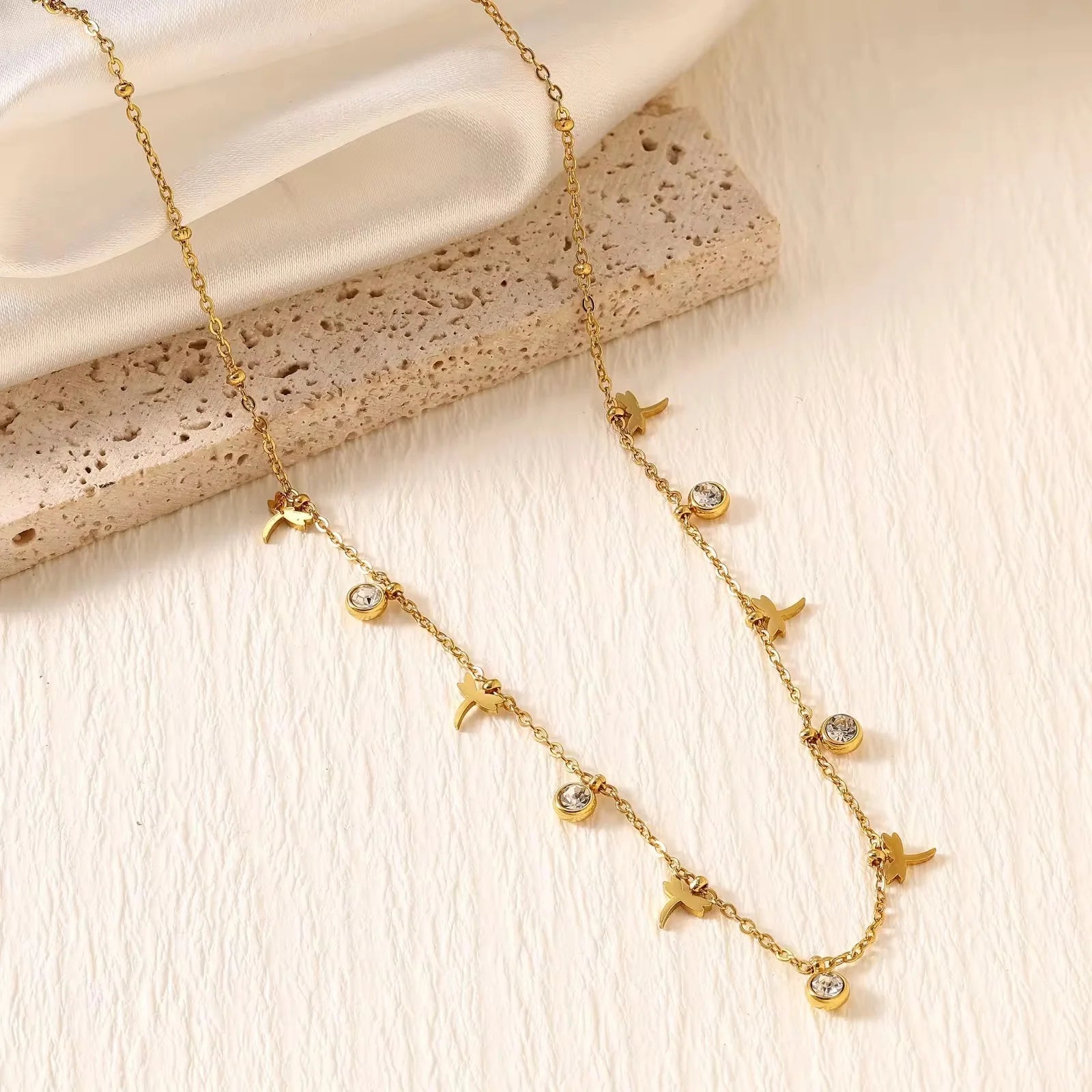 Celeste Butterfly Crystal Necklace Astria Jewellery