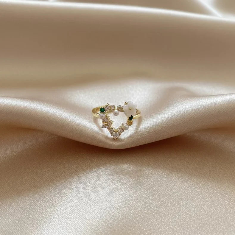 Enchanted Bloom Heart Ring Astria Jewellery