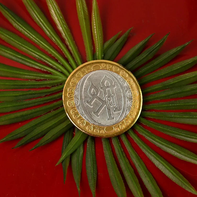 Lakshmi Ganesh Dual-Tone Religious Coin Astria Jewellery