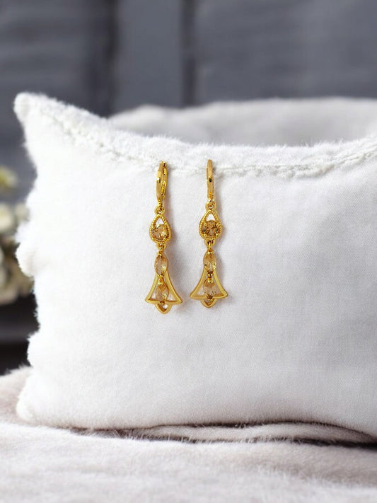 Astria Jewellery Gold Plated Crystal Drop Hoop Earrings for Women | Teardrop & Marquise Stone Design | Elegant Party Wear & Daily Wear Jewellery Astria Jewellery