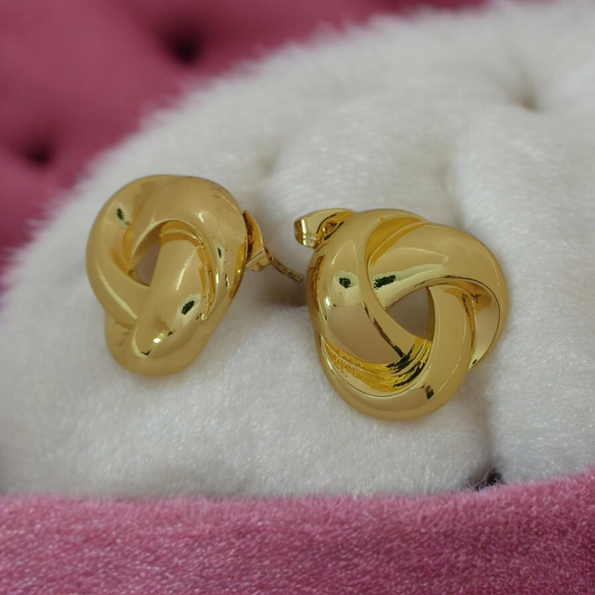 Astria Jewellery Gold Plated Knot Stud Earrings for Women | Minimal Interlocking Design | Elegant Everyday Wear & Party Jewellery Astria Jewellery
