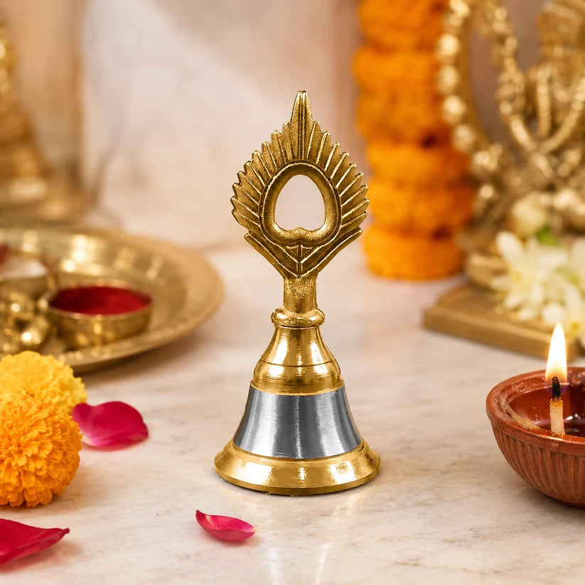 Temple Ghanti Melodious Brass Steel Pooja Bell Astria Jewellery