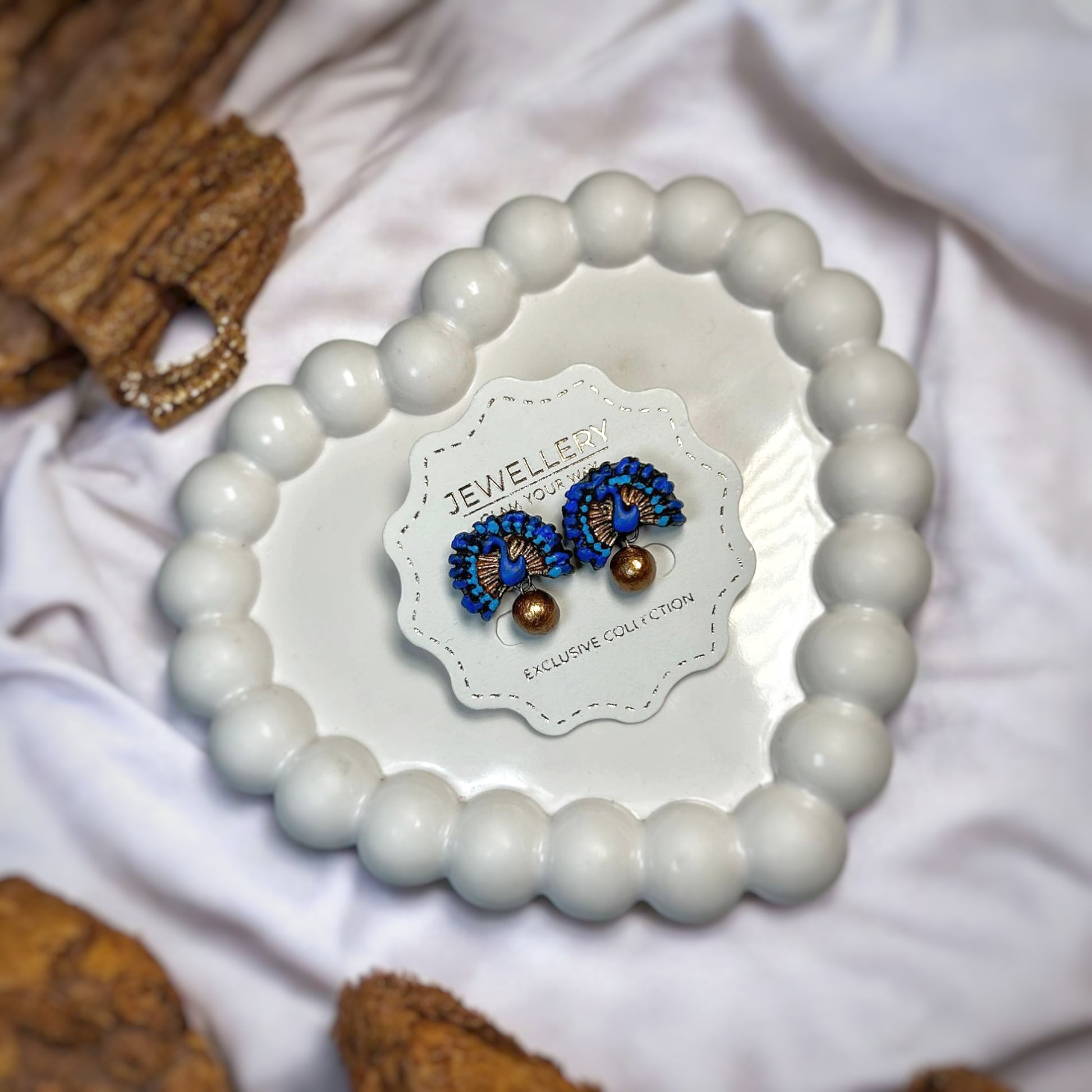 Handmade Blue Fan Earrings featuring intricate designs for stylish daily wear