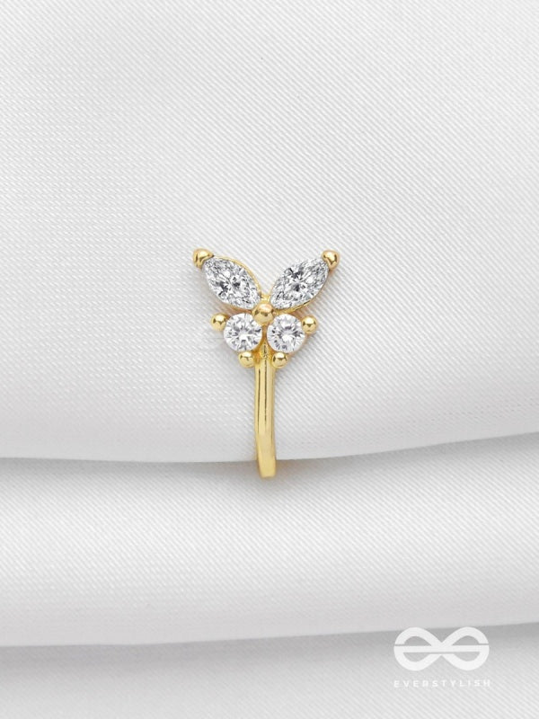 Butterfly Bloom Crystal Nose Pin