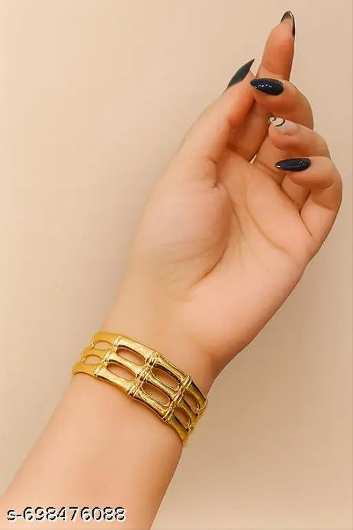 Gold-Plated Chunky Link Cuff Bracelet for Women | Statement Open Astria Jewellery